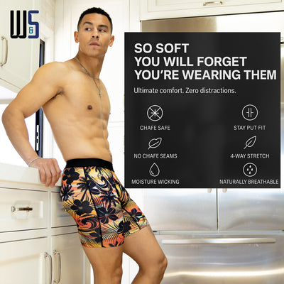 6" Inseam Boxer Briefs - MicroModal - W/Chafe Safe Pouch