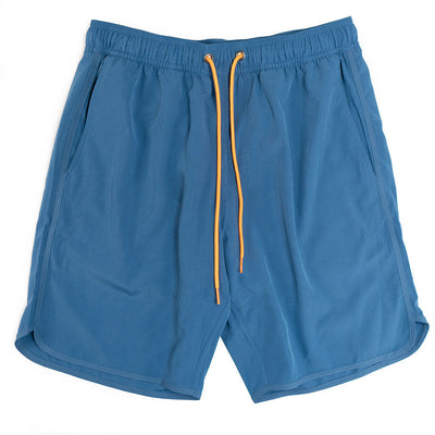 Navy Blue Swim Trunks W/Performance Liner | 8" Inseam