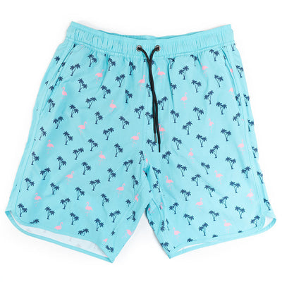 Light Blue Blue Swim Trunks W/Performance Liner | 8" Inseam