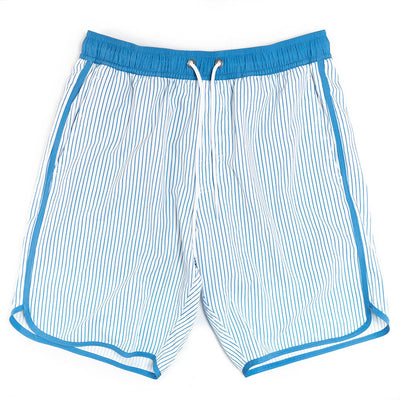 Light Blue Blue Swim Trunks W/Performance Liner | 8" Inseam