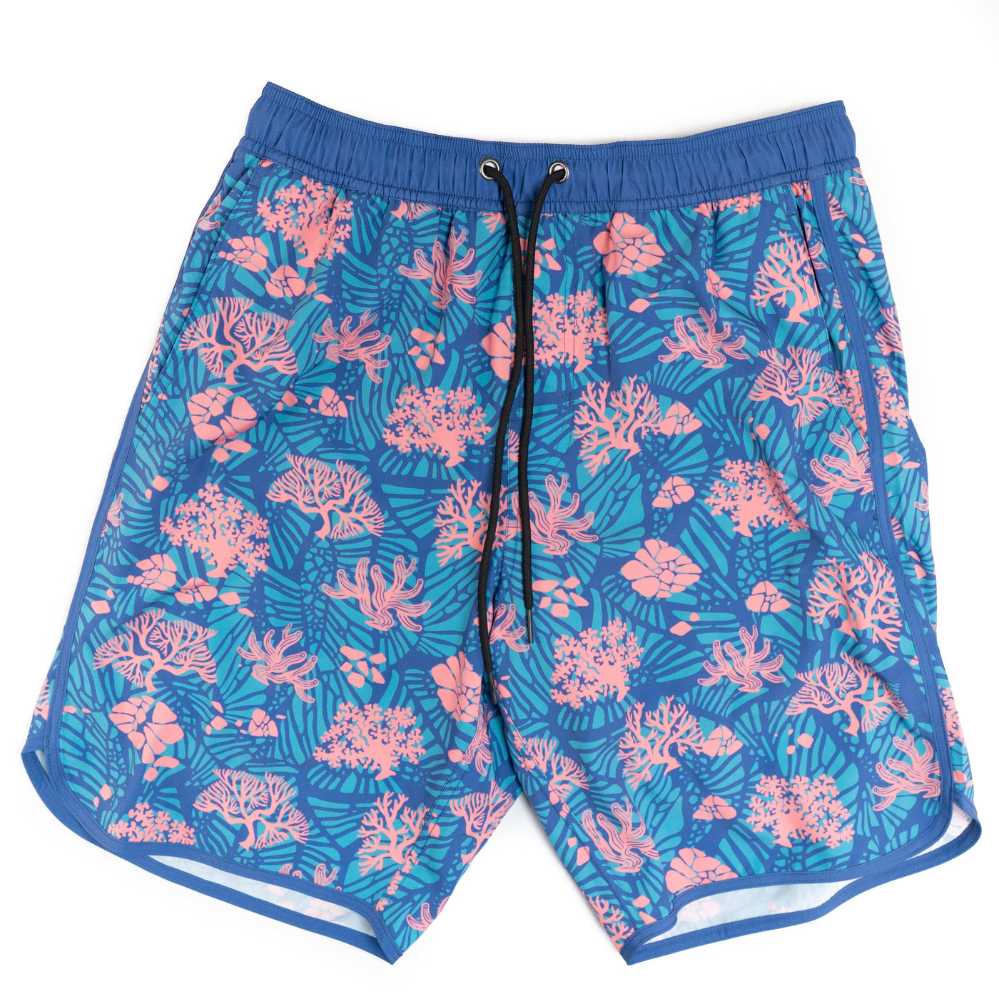 Navy Blue Swim Trunks W/Performance Liner | 8" Inseam