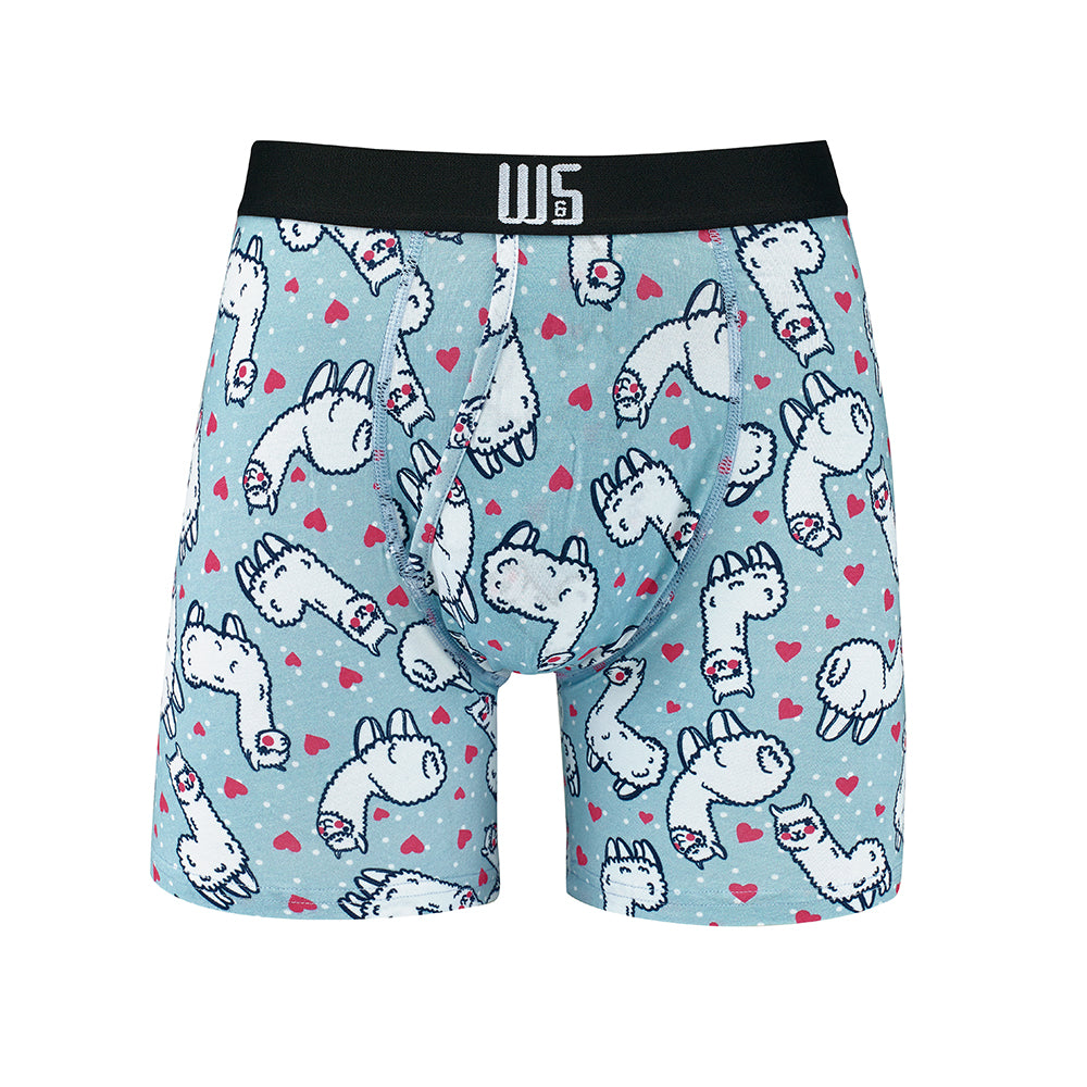 Boxer Brief Llamas and Hearts 